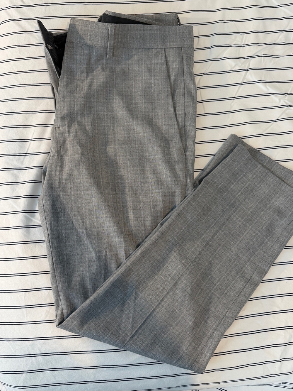 Kenneth Cole Light Gray Windowpane Dress Pants